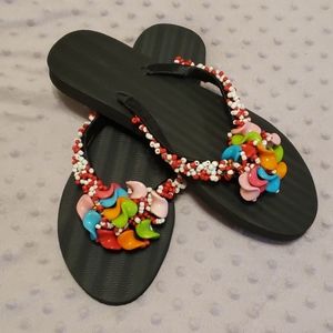 Flip-flops with beads